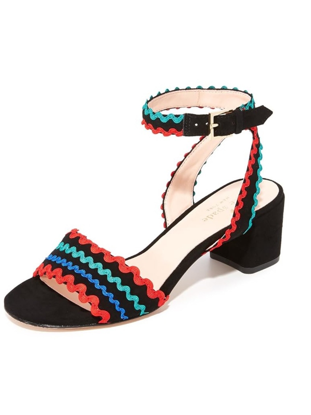 Kate Spade black suede ankle strap detailed sandal Size 7